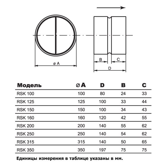 RSK-125 клапан обратный