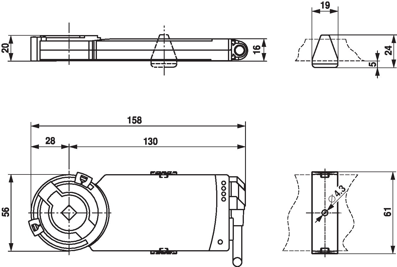Электропривод Belimo CM24-F-L (2 Н·м)